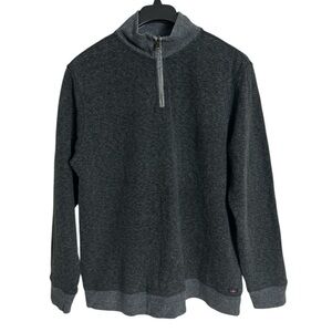 Faherty Dual Knit 1/4 Zip Pulliver in Washed Black Size XXL